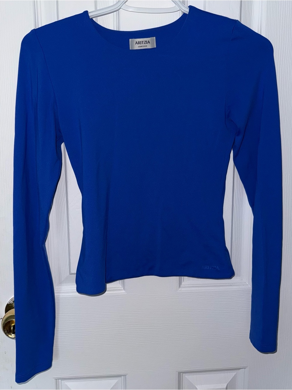 Aritzia Long Sleeve Crewneck Top in Cobalt Blue
